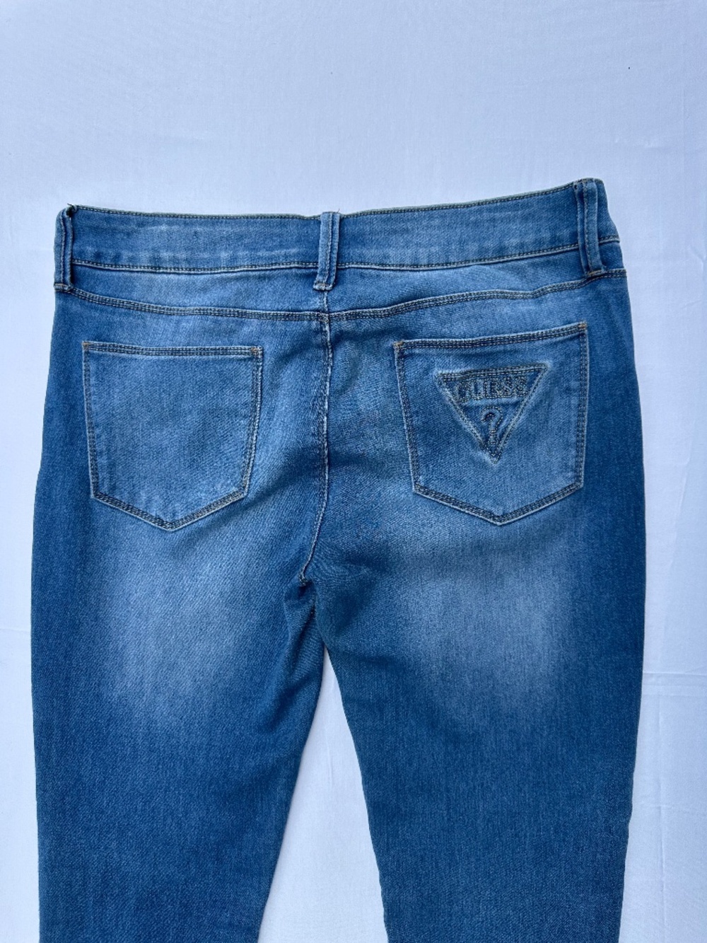 Guess jeans Emma Fit with large stitched logo on back pocket zipper accents
